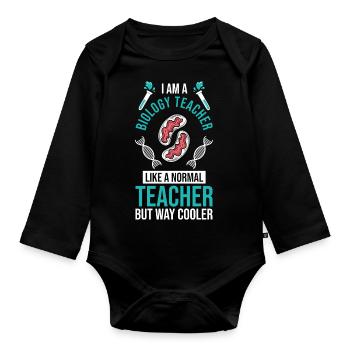Biologie Bio Enseignants - Body Bébé bio manches longues - noir - Devant