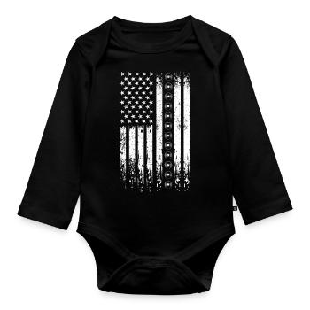 Vinyl LP Record Collector - Organic Longsleeve Baby Bodysuit - black - Front