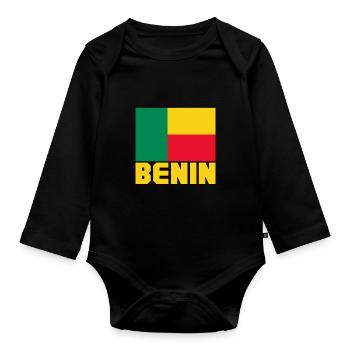 Bénin - Body Bébé bio manches longues - noir - Devant