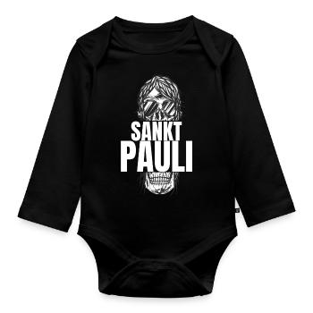 St Pauli. Éventail St pauli Éventail Paulianer Hamburger - Body Bébé bio manches longues - noir - Devant