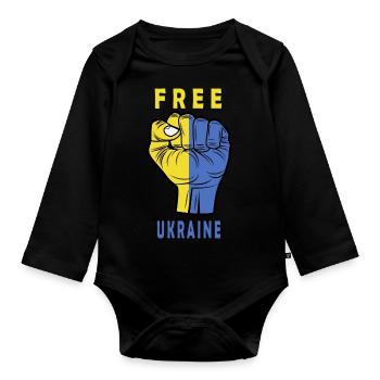 UKRAINE LIBRE - Body Bébé bio manches longues - noir - Devant