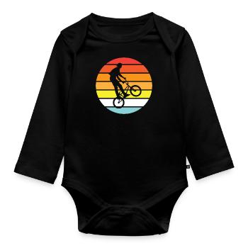 BMX - Fahrer vintage - summer - Baby Bio-Langarm-Body - Schwarz - Vorne