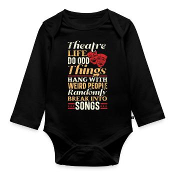 Théâtre Broadway Comédie musicale Actrice de scène Schaus - Body Bébé bio manches longues - noir - Devant