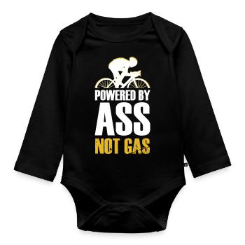 Cycling Road Bike Bicycle Gravel Time Trial Bike - Organic Longsleeve Baby Bodysuit - black - Front