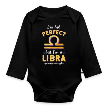 Libra Zodiac Sign Superstition Birth - Organic Longsleeve Baby Bodysuit - black - Front