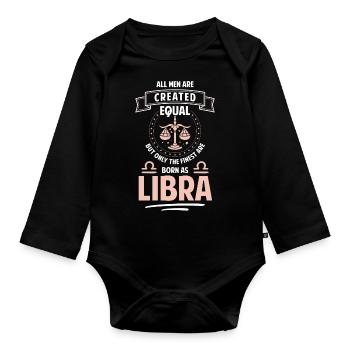 Birthday Zodiac Sign Date of Birth Birth - Organic Longsleeve Baby Bodysuit - black - Front