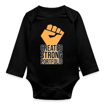 Created a strong portfolio - Organic Longsleeve Baby Bodysuit - black - Front