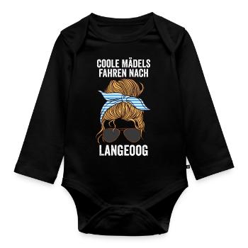 Nordsee Langeoog - Baby Bio-Langarm-Body - Schwarz - Vorne
