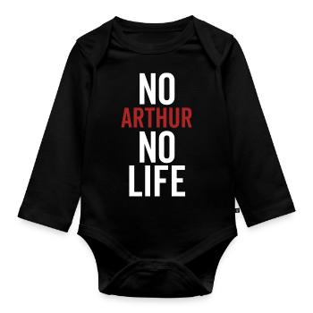 Pas d’Arthur Pas de vie - Body Bébé bio manches longues - noir - Devant
