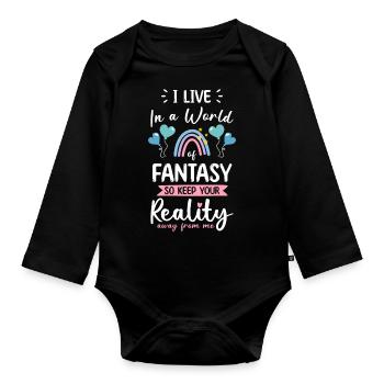 Elfe Kinder Tocher - Organic Longsleeve Baby Bodysuit - black - Front