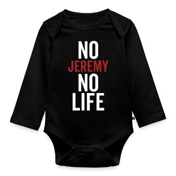Pas de Jeremy Pas de vie - Body Bébé bio manches longues - noir - Devant