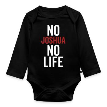Pas de Josué Pas de vie - Body Bébé bio manches longues - noir - Devant