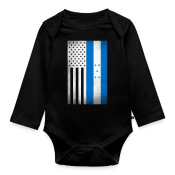 Honduras Design für stolze honduranisch Amerikaner - Baby Bio-Langarm-Body - Schwarz - Vorne