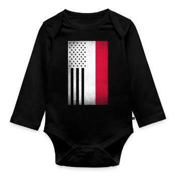 Polen Design für stolze polnische Amerikaner - Baby Bio-Langarm-Body - Schwarz - Vorne
