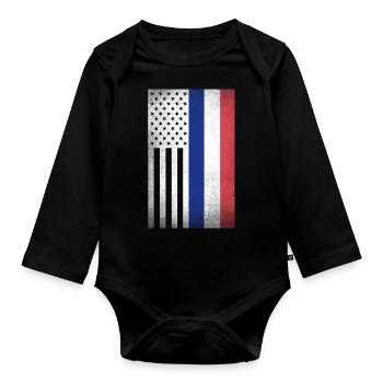 Frankreich Design für französische Amerikaner - Baby Bio-Langarm-Body - Schwarz - Vorne