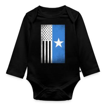 Somalia Design für stolze somalische Amerikaner - Baby Bio-Langarm-Body - Schwarz - Vorne