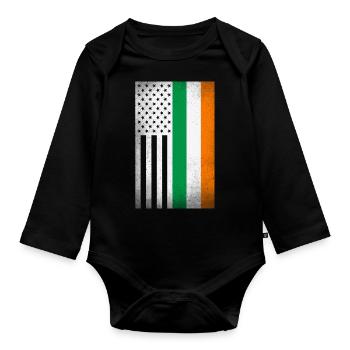 Irland Design für stolze irische Amerikaner - Baby Bio-Langarm-Body - Schwarz - Vorne
