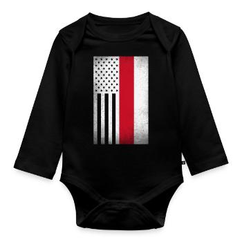 Indonesien Design für indonesische Amerikaner - Baby Bio-Langarm-Body - Schwarz - Vorne
