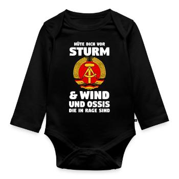 Ostdeutschland Ossi Deutschland DDR - Baby Bio-Langarm-Body - Schwarz - Vorne
