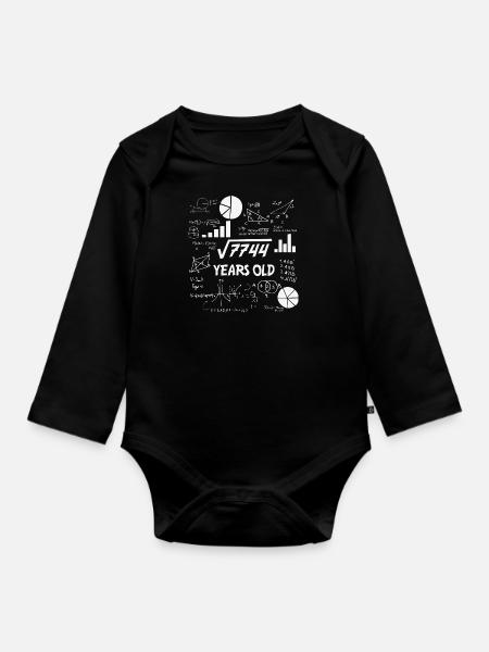 Square Root of 7744 | 88 Birthday Math 88 Years - Baby Bio-Langarm-Body - Schwarz
