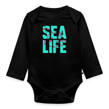 Sea life - Body Bébé bio manches longues - noir - Devant
