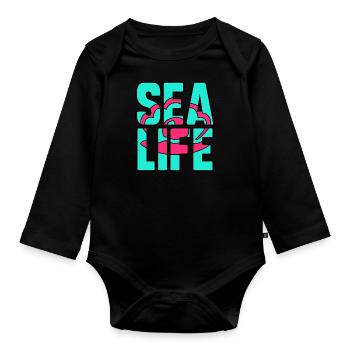 Sea life - Body Bébé bio manches longues - noir - Devant