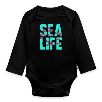 Sea life - Body Bébé bio manches longues - noir - Devant