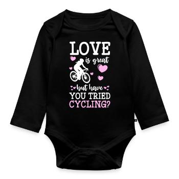 Cyclisme Fitness E-Bike Tour - Body Bébé bio manches longues - noir - Devant