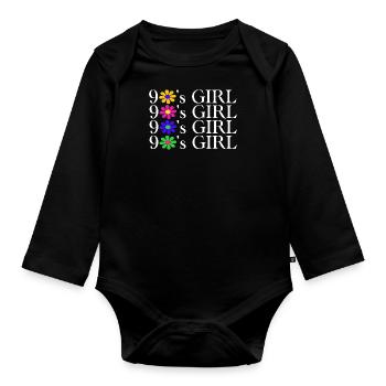 90's GIRL - Body Bébé bio manches longues - noir - Devant