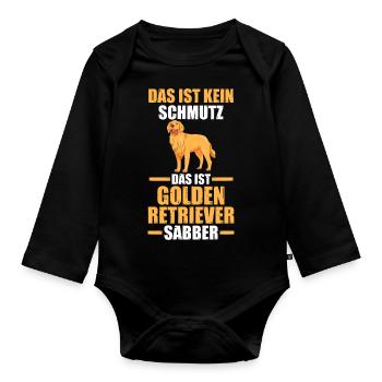 Hund Golden Retriever - Baby Bio-Langarm-Body - Schwarz - Vorne