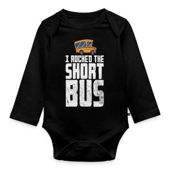 I rocked the short bus - Baby Bio-Langarm-Body - Schwarz - Vorne