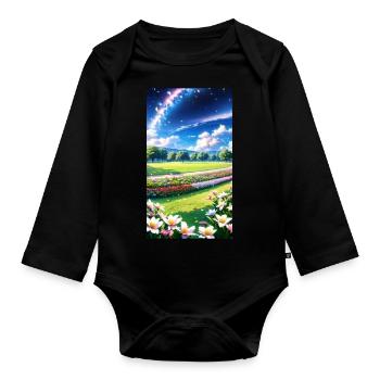 Landscape with 4 Areas, Generative AI - Organic Longsleeve Baby Bodysuit - black - Front