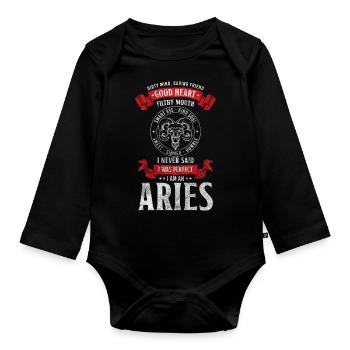 Zodiac sign birth superstition Minerva - Organic Longsleeve Baby Bodysuit - black - Front