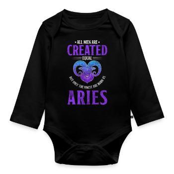 Zodiac sign Birthday Minerva - Organic Longsleeve Baby Bodysuit - black - Front