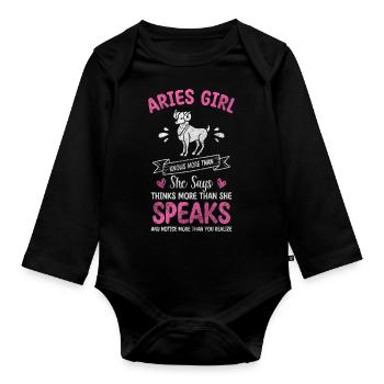 Aries Birth Superstition Minerva - Organic Longsleeve Baby Bodysuit - black - Front