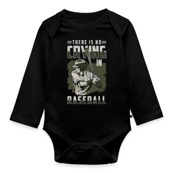 Baseball bat America Baseballer - Organic Longsleeve Baby Bodysuit - black - Front