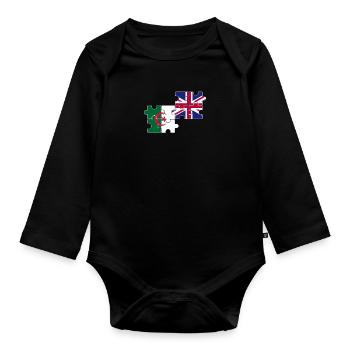 Algérie Drapeau britannique Algérie britannique - Body Bébé bio manches longues - noir - Devant