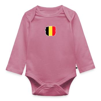 Belgique Drapeau belge Fier Belge - Body Bébé bio manches longues - mauve - Devant