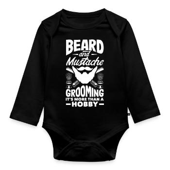 Beard and mustache grooming It's more than a hobby - Organic Longsleeve Baby Bodysuit - black - Front