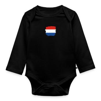 Pays-Bas Drapeau néerlandais néerlandais - Body Bébé bio manches longues - noir - Devant