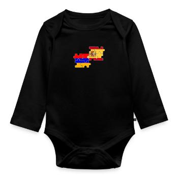Armenien Spanien Flagge Armenier - Baby Bio-Langarm-Body - Schwarz - Vorne