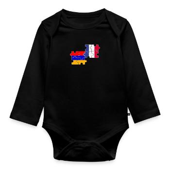 Armenien Frankreich Flagge Armenier - Baby Bio-Langarm-Body - Schwarz - Vorne