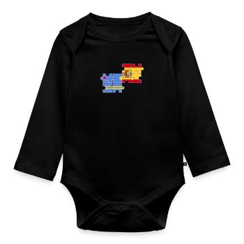 Aruba Spain Flag Spanish Aruban - Organic Longsleeve Baby Bodysuit - black - Front