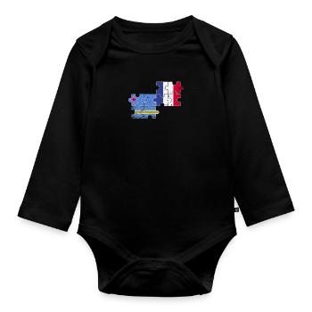 Aruba France Vintage Flag Aruban - Organic Longsleeve Baby Bodysuit - black - Front