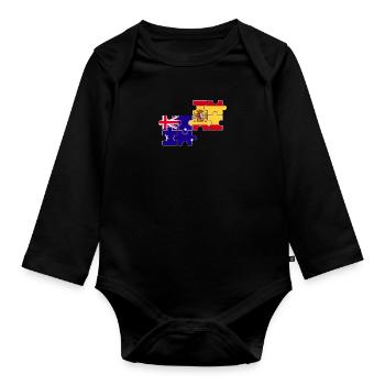 Australien Spanien Flagge Australier - Baby Bio-Langarm-Body - Schwarz - Vorne
