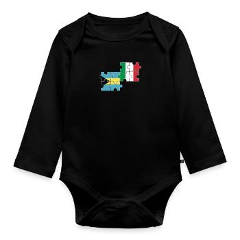 Bahamas Italie Drapeau Bahamaer italien - Body Bébé bio manches longues - noir - Devant