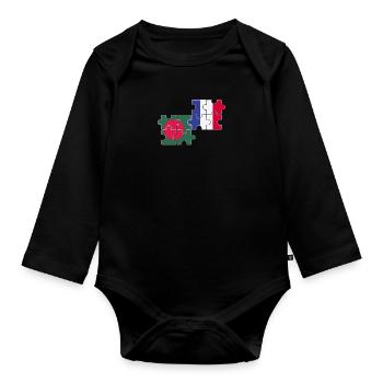 Bangladesh France Drapeau Bangladais - Body Bébé bio manches longues - noir - Devant