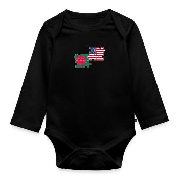 Bangladesh USA Flag American Bangladesh - Organic Longsleeve Baby Bodysuit - black - Front
