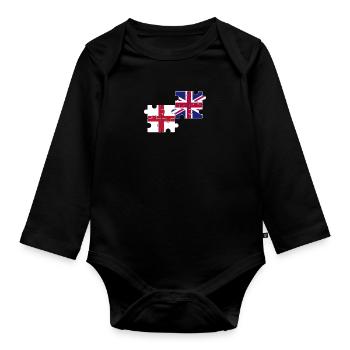 Angleterre Drapeau britannique de l’anglais britannique - Body Bébé bio manches longues - noir - Devant