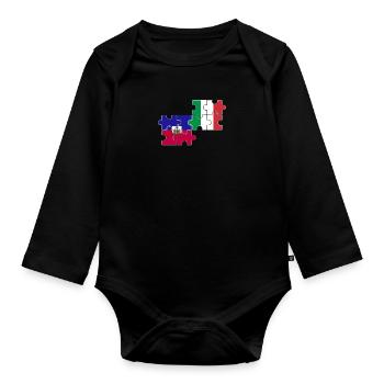 Haïti Italie Drapeau Italien Haïtien - Body Bébé bio manches longues - noir - Devant